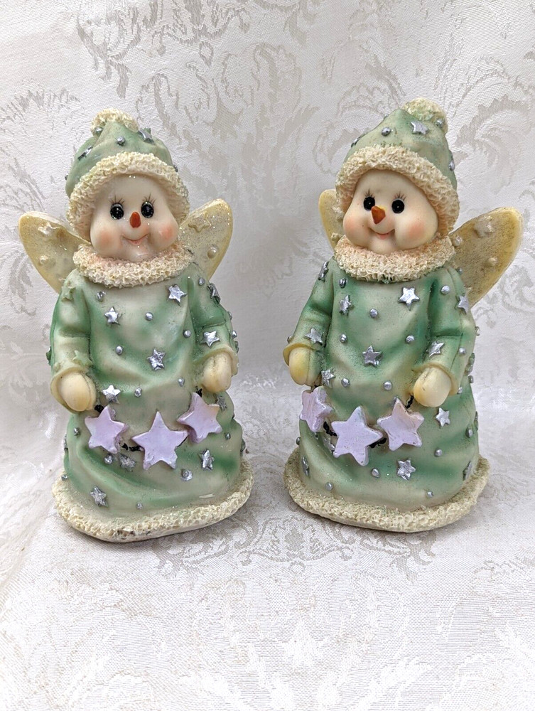 Pair of Cherubic Christmas Angels