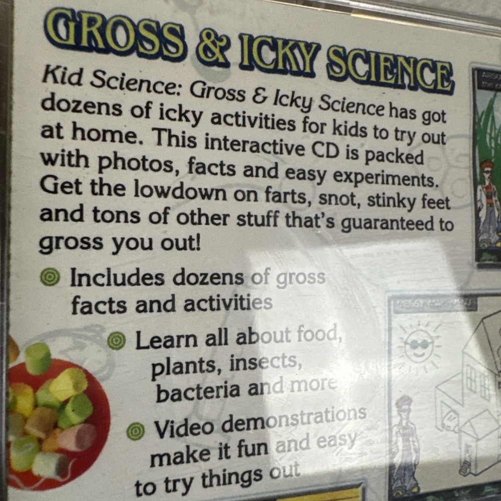 Kid Science Gross & Icky Science at Home Age 9+ PC Software Mint