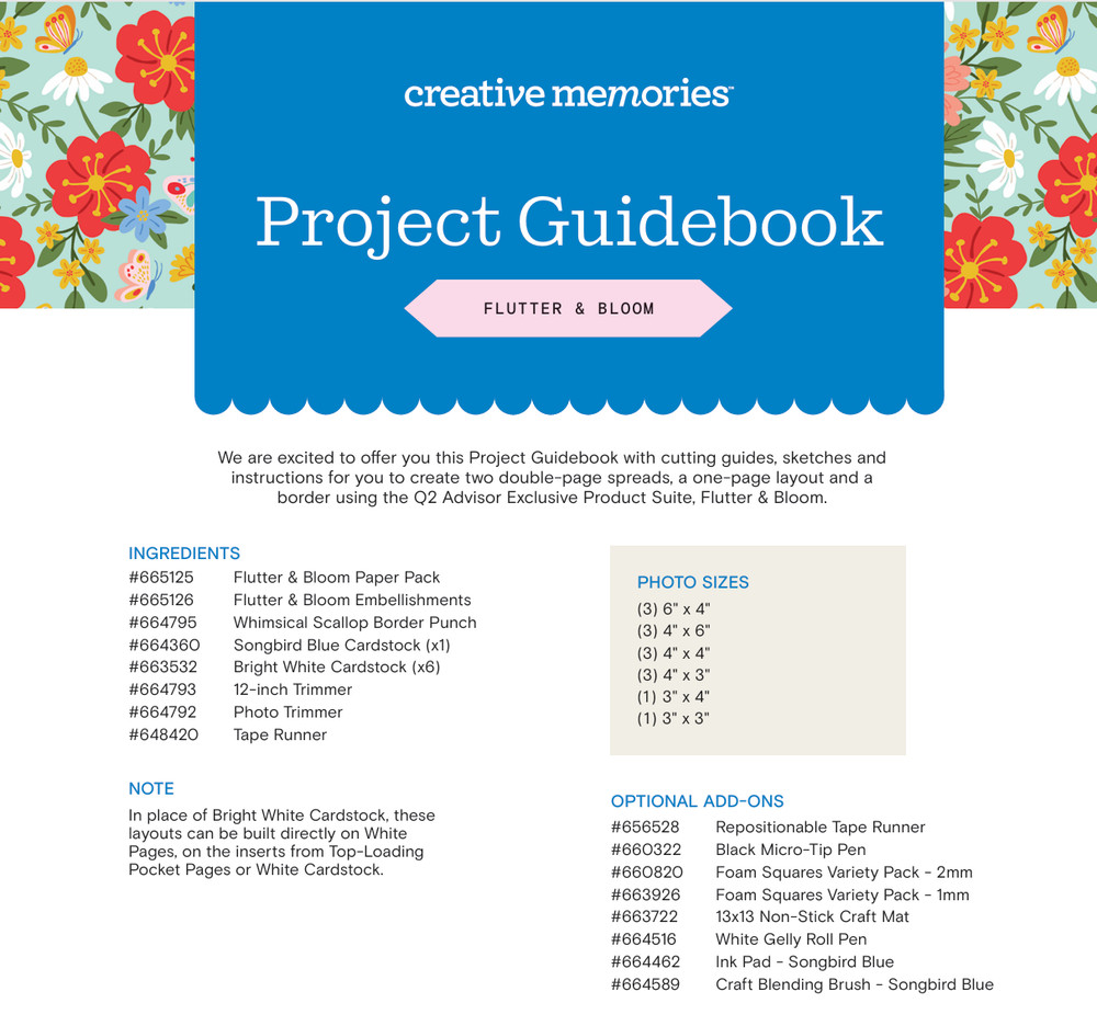 Creative Memories Flutter & Bloom Advisor EXCLUSIVE COLLECTION & Guidebook