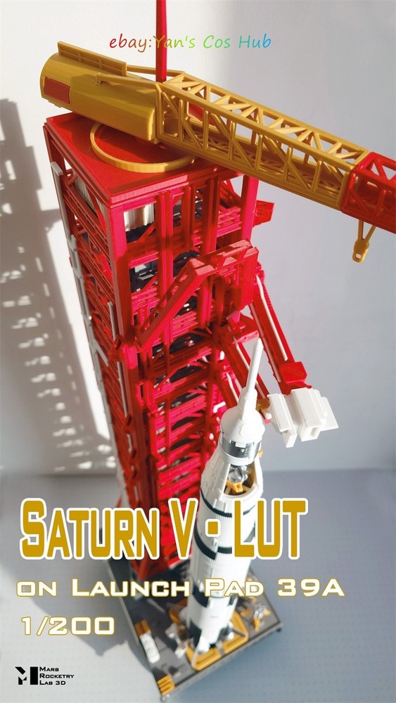 1/200 Scale Saturn V Rocket Launch Pad 3D Printed Model