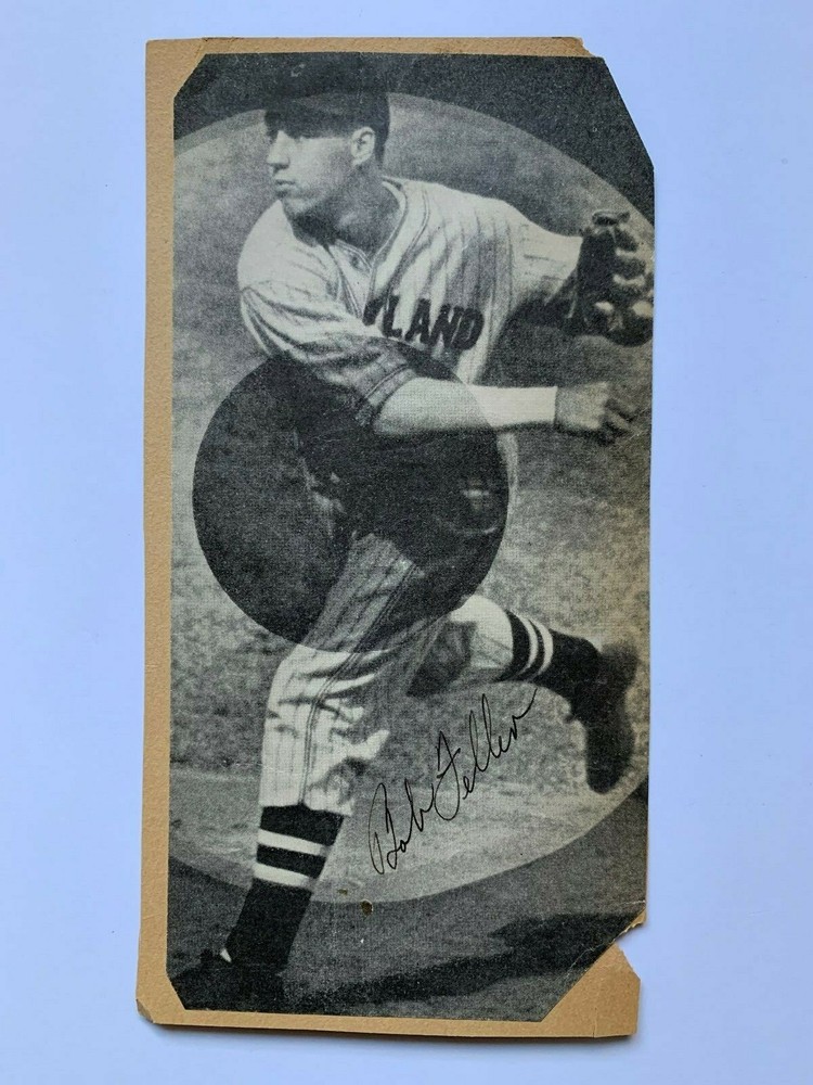 Small image signed by baseball player BOB FELLER, with COA
