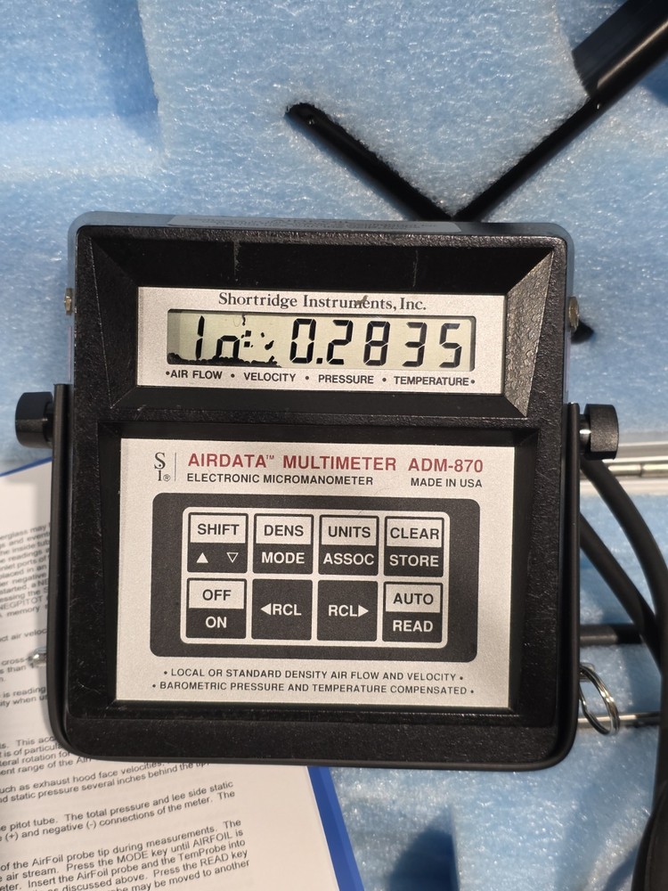 Shortridge Instruments Airdata Multimeter Electronic Manometer ADM-870