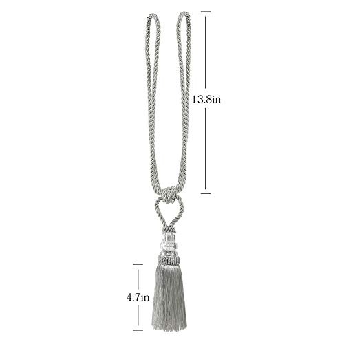 Curtain Hand-Woven Tiebacks Crystal Holdbacks Home Decorative () 2 Pack Silver
