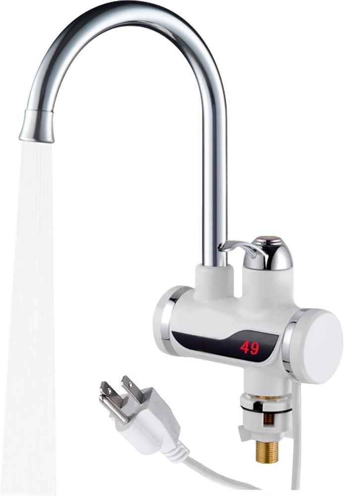 110V Instant Tankless Electric Water Heater Faucet 360° Rotating Hot Water Fa...