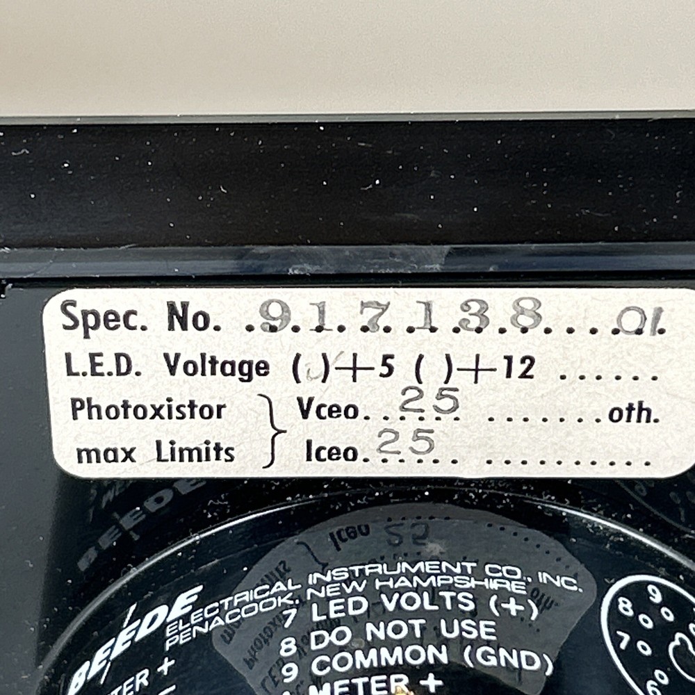 BEEDE Centigrade Analog Celsius Display Indicator Panel, MQ451259001, +50 to -30