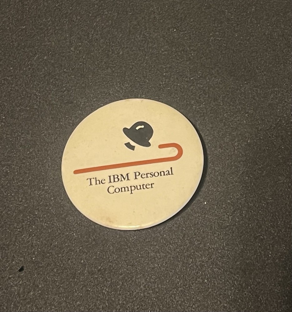 Vintage IBM Personal Computer Pinback Button circa 1980s (6001)