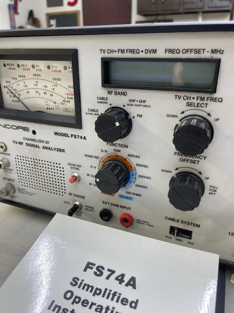 Sencore TV-RF Signal Analyzer Model FS74 A Not Tested