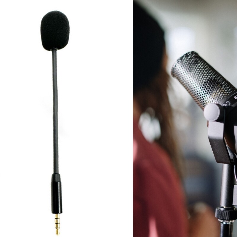 Replacement Microphone 3.5mm Gold Plate External Microphone for Game Headset PC