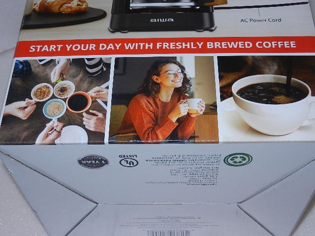 new Aiwa 12-Cup Programmable Coffee Maker with Reusable filter WCF1-1003-BWS