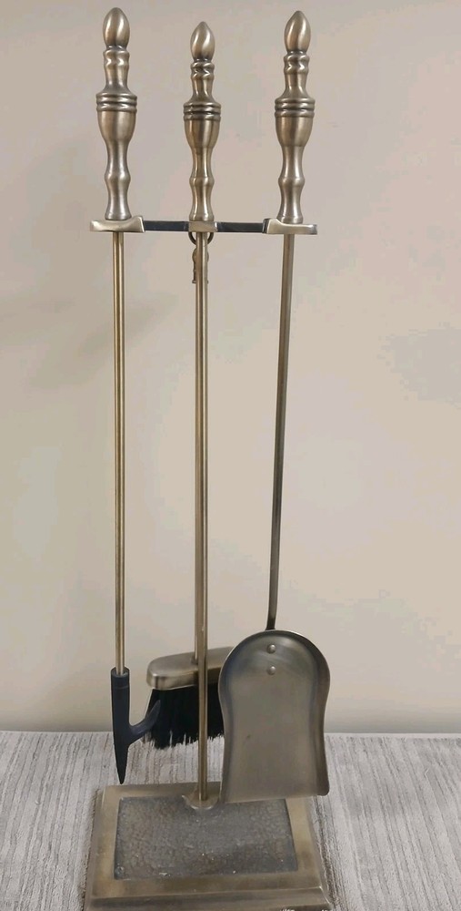 Fireplace Poker Set 3 Piece Chrome Set.