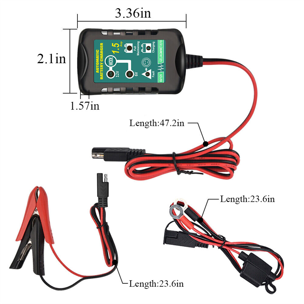 3Pack 6V 12V Automatic Battery Charger Maintainer Trickle Float Motorcycle Car