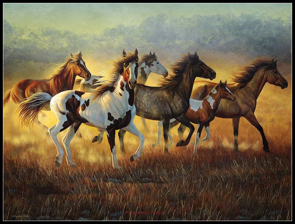 Running with the Wind - DIY Chart Counted Cross Stitch Patterns Needlework DMC