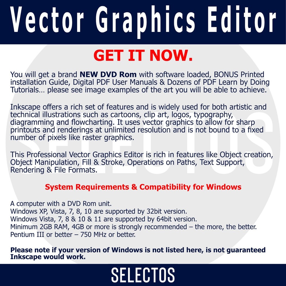 PRO Vector Drawing Graphic Design Illustrator Image Program Editing Software DVD