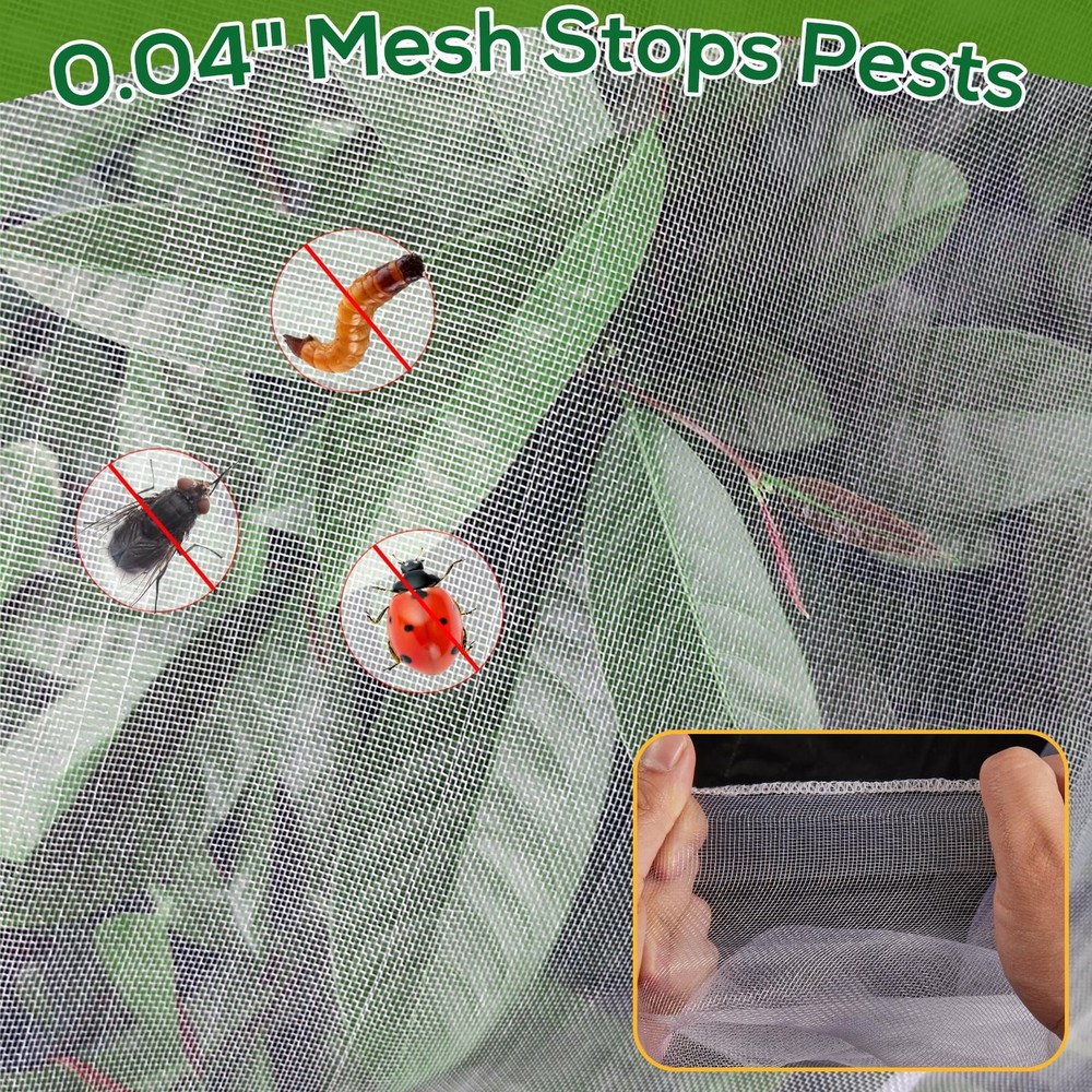 2PCS Fruit Tree Netting with Drawstring, 7 x 6ft 6 x 7FT/2Pack, White