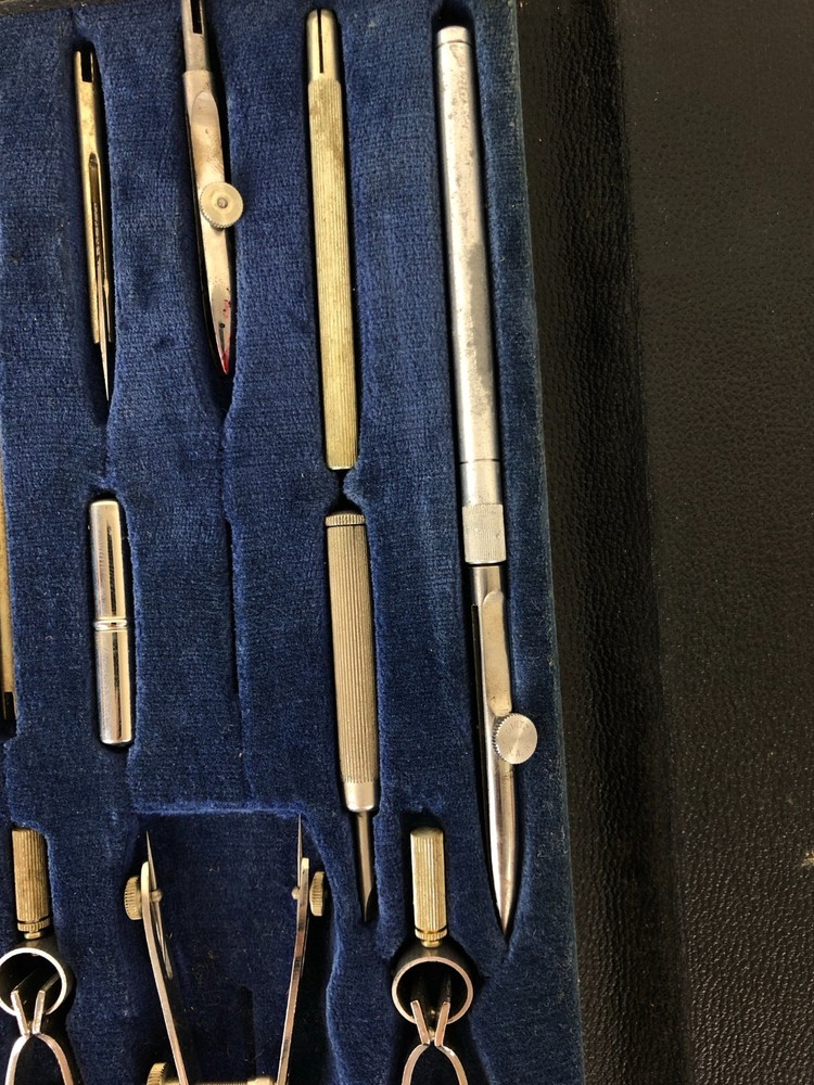 Vintage Dietzgen Drafting Tool Set in Original Case