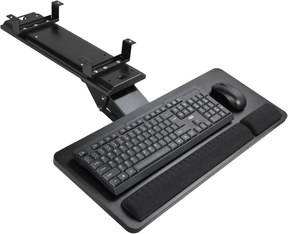 CARTMAY Keyboard Mouse Tray Pull Out Under Desk Ergonomic Mount Computer Office