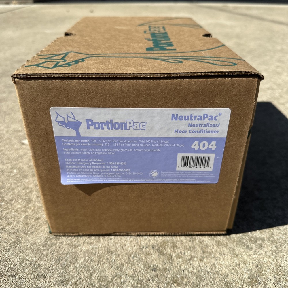 PortionPac 404 NeutraPac Floor Neutralizer & Conditioner 108 Pack Sealed