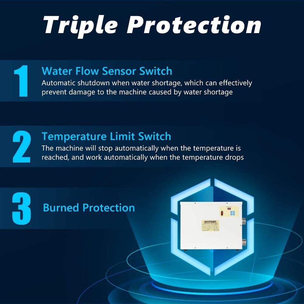 15KW Water Thermostat Heater for Swimming Pool Pond SPA Electric Water Heater