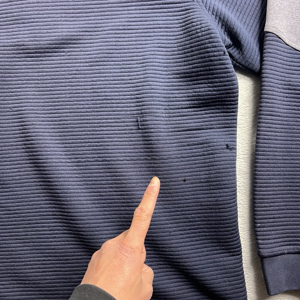 FootJoy Jacket Mens Large Blue Gray Mid-Layer Pullover 1/2-Zip Golf Course Logo