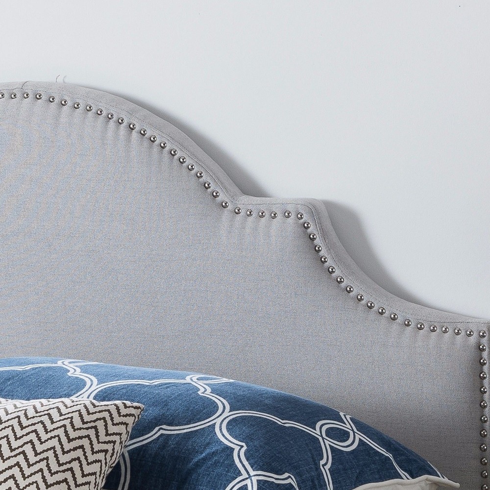 Gwenyth Studded Border Fabric Queen/Full Headboard