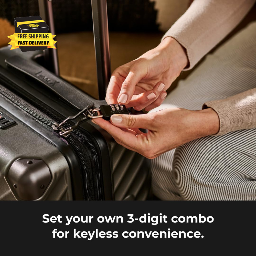 Black Combination Padlock, Indoor Gym Locker Lock with Customizable 3-Digit Code