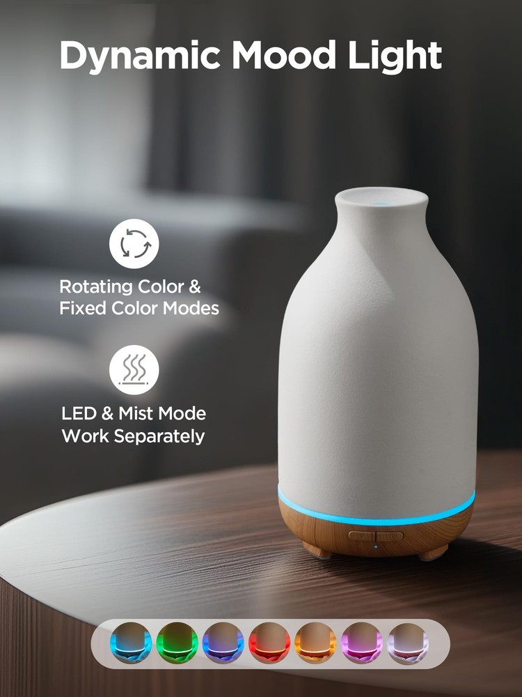 InnoGear Essential Oil Diffuser, 150ml Ceramic Stone Diffuser Medium, White