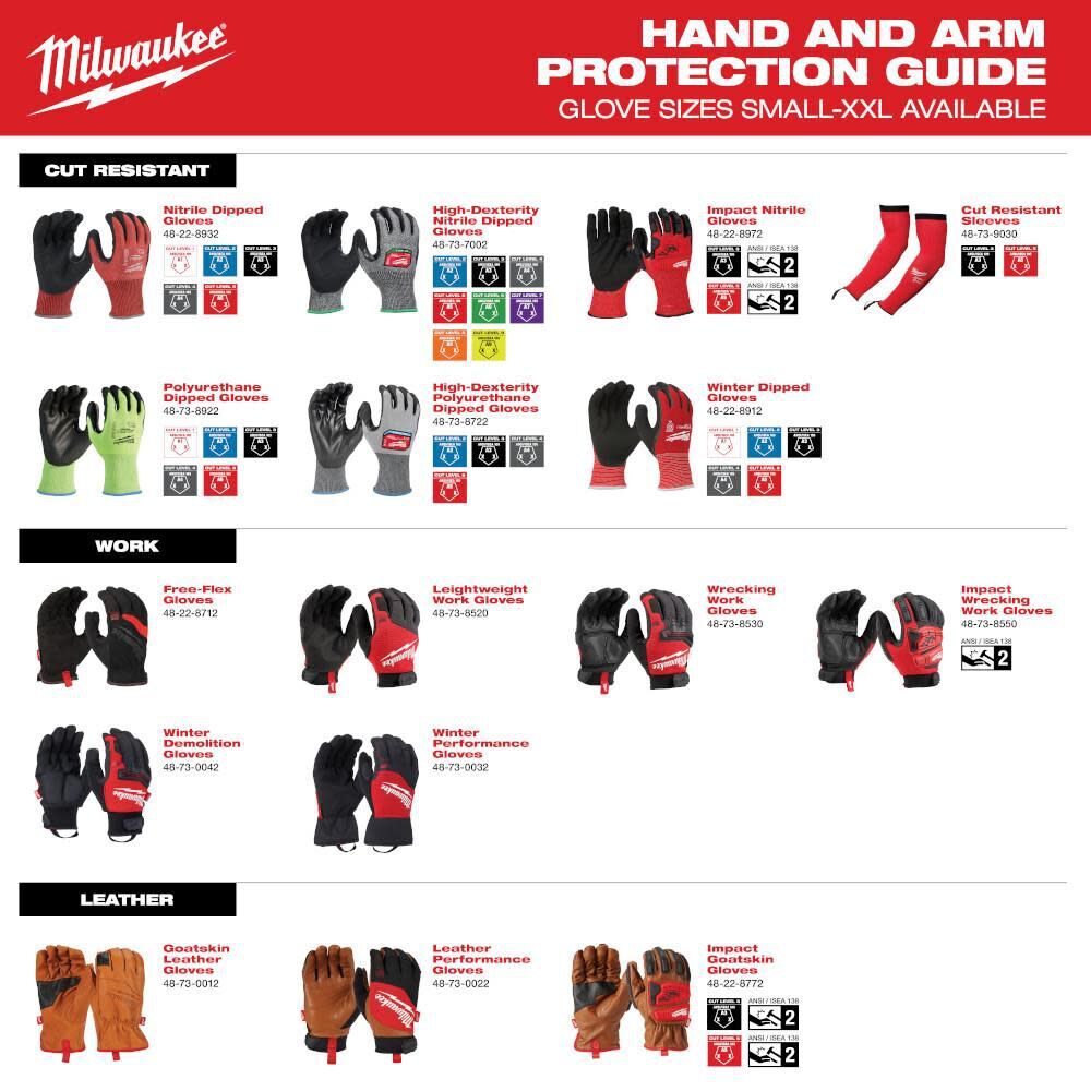 Milwaukee Impact Wrecking Work Glove Large