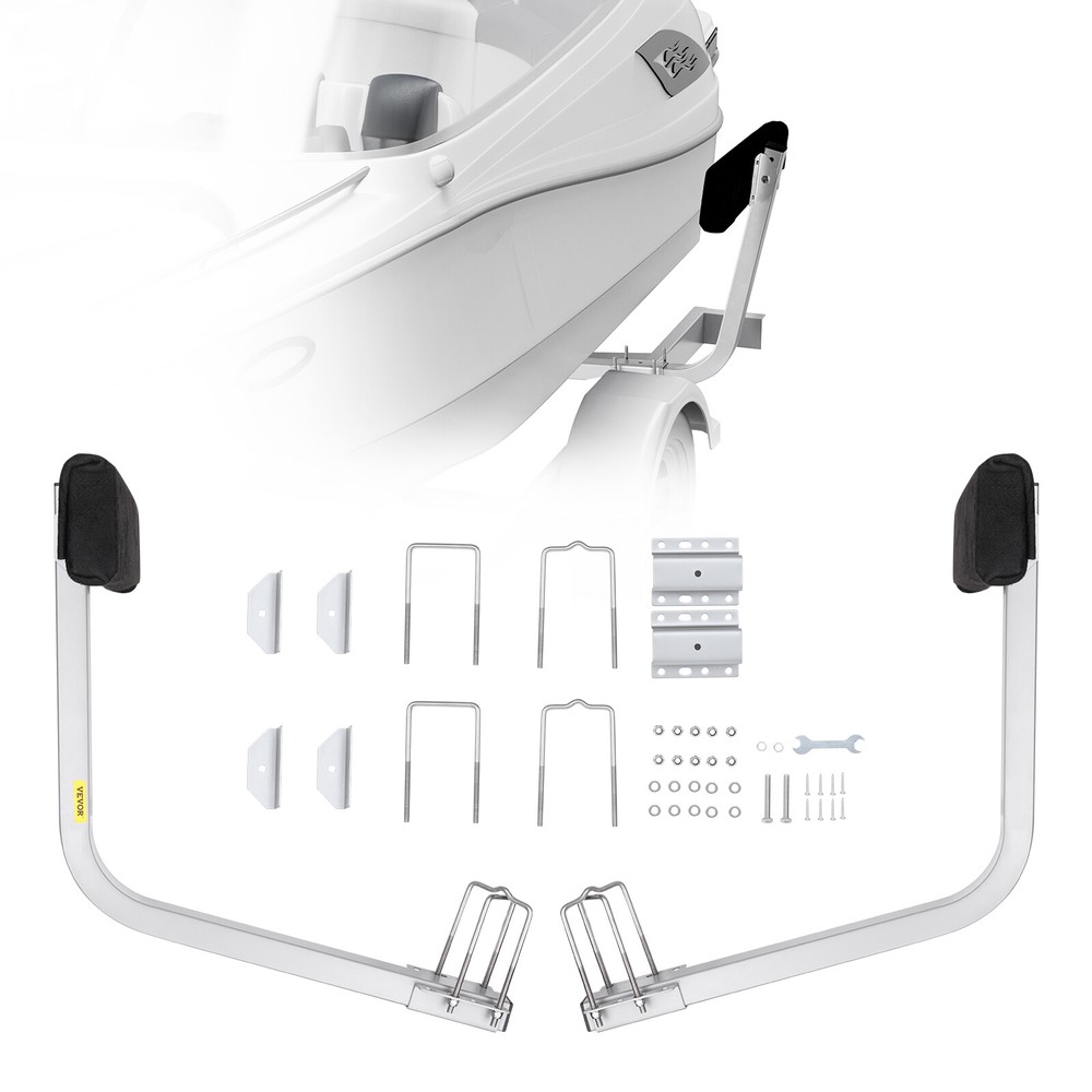 VEVOR 2 x Boat Trailer 2' Side Guide Bunk Board Guide-On Carpeted Kit w/Hardware
