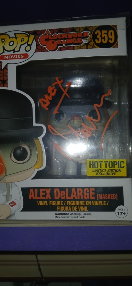 Clockwork Orange Funko Pop Figure Signed By Malcolm Mcdowell Masked Version Coa