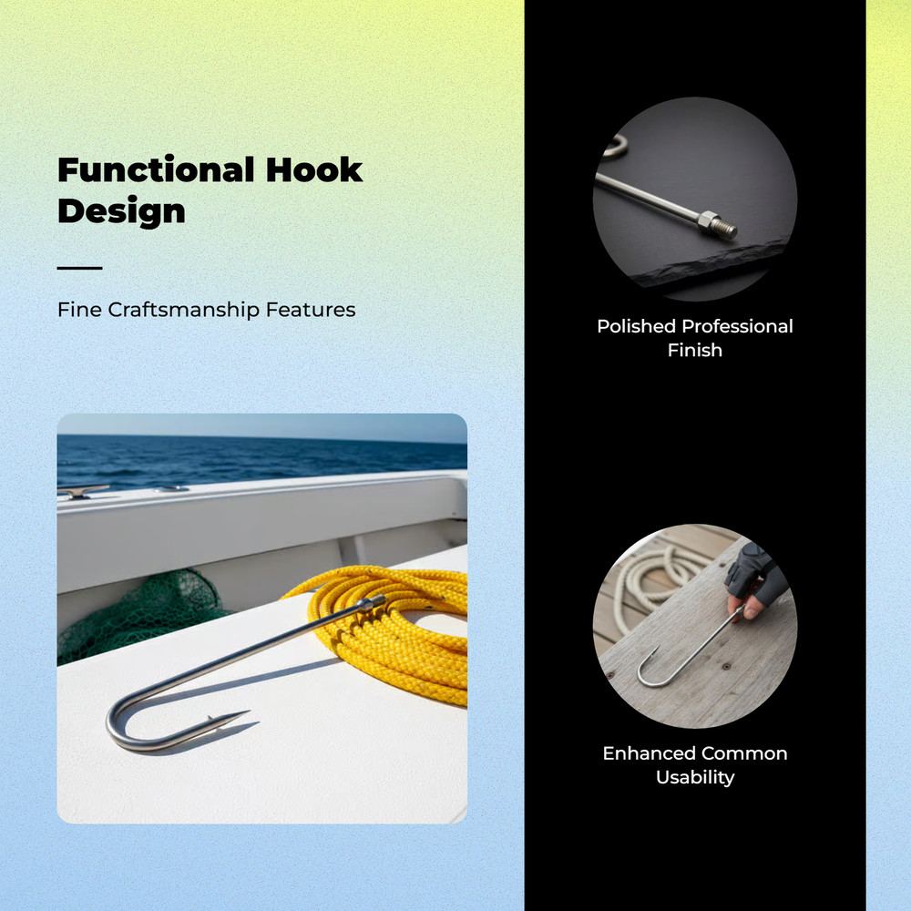 Stainless Steel Gaff Hook, 8mm Adapter, Durable