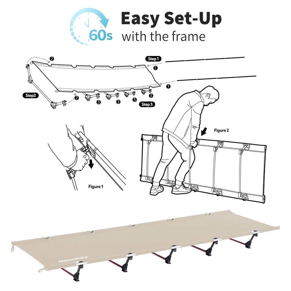 GreenWild Camping Cot, Ultralight Folding Backpacking Cot, 60-Second Easy Set...