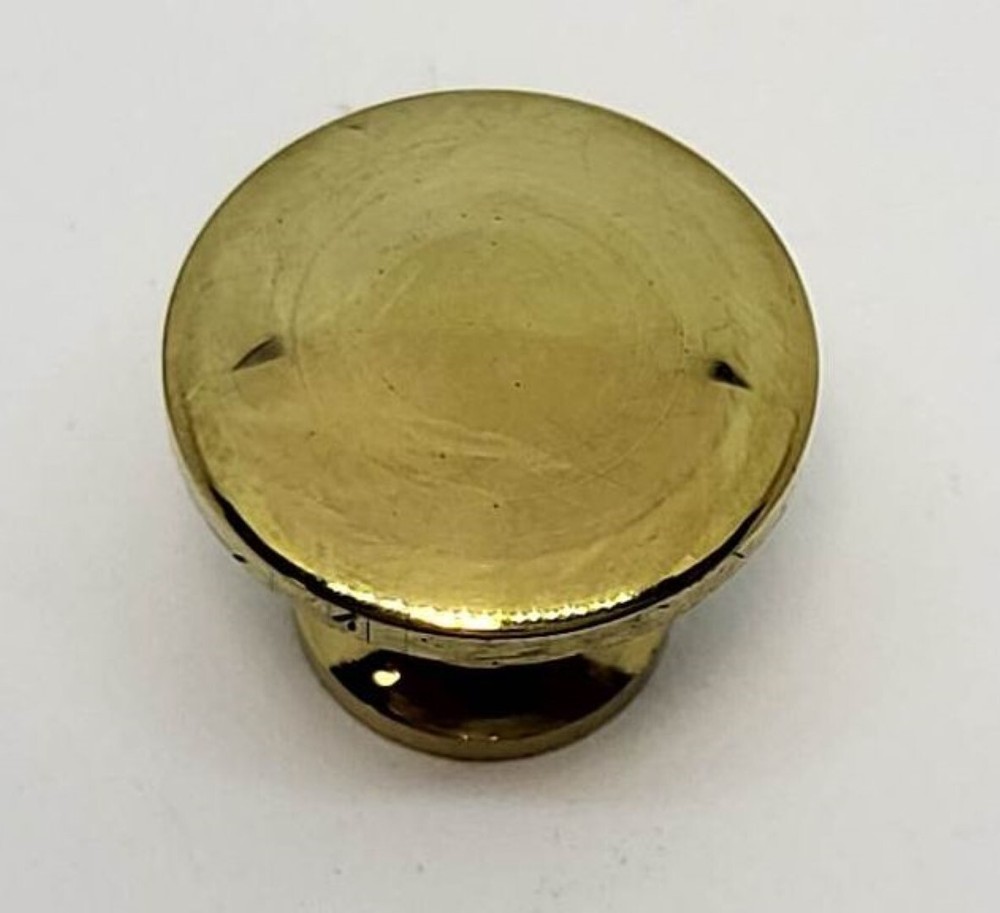 5/8" Polished Turned Solid Brass BOOKCASE Knob desk small cabinet drawer pull