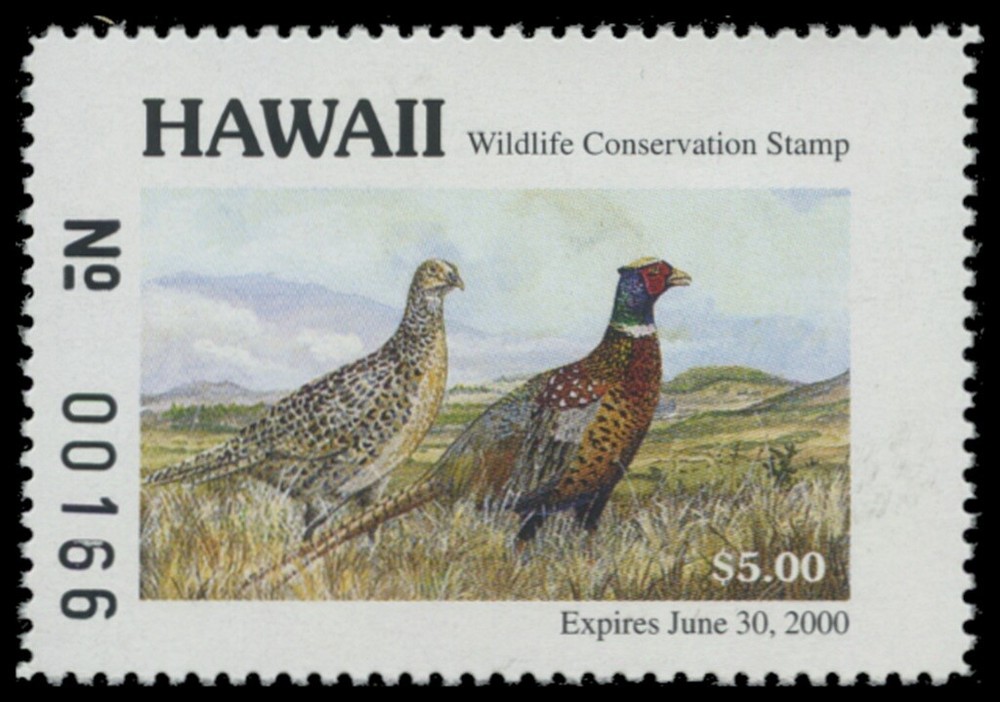 1999  Hawaii State Duck Stamp Mint Never Hinged. Original Gum