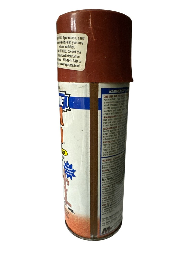 Hammerite Spray Paint Smooth Finish British Red Rust Cap, 12 oz. READ