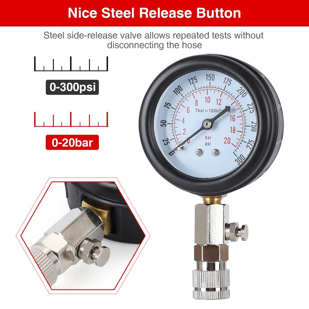 Compression Testertest Gauge Motorcycle Car Outboard Engine Chainsaw Snowmobile