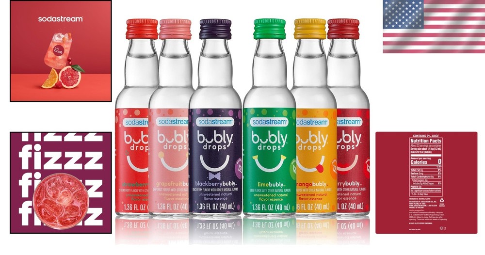 Bubly Fruit Drops Variety Pack, 6-Pack/
