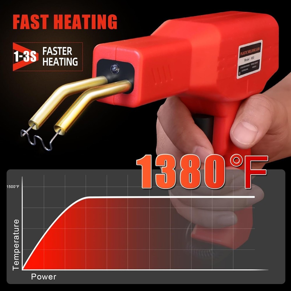 Plastic Welder Kit with 1000 Staples