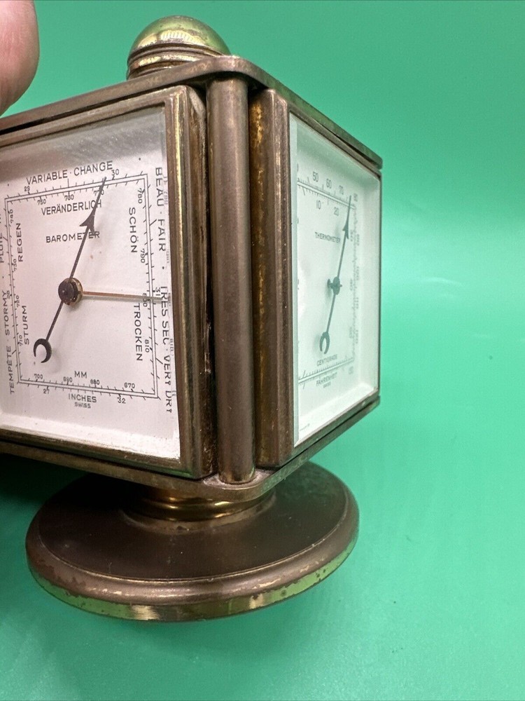 Vintage Veranderlich Clock Barometer Thermometer Hydrometer Swiss Made Station