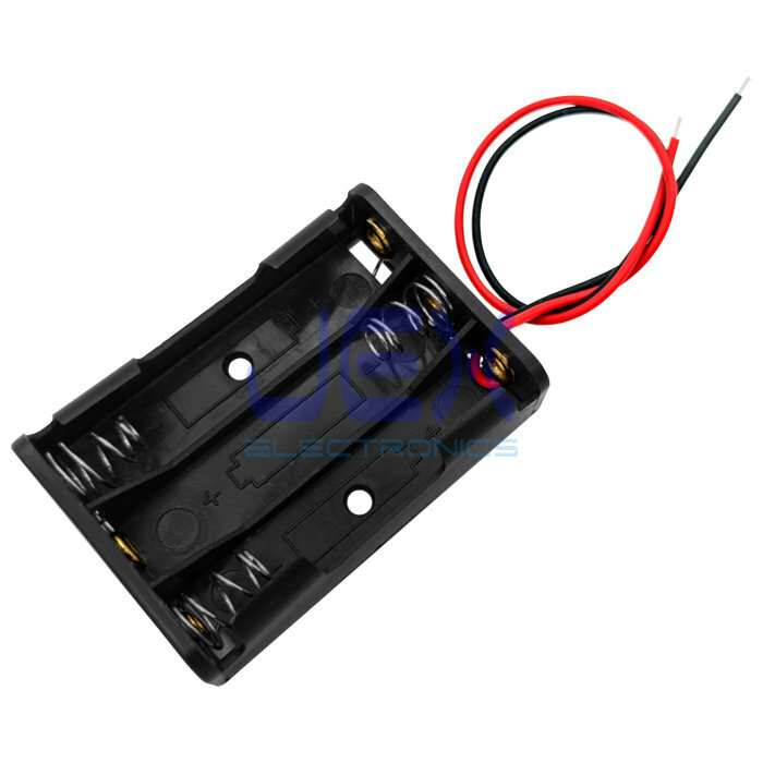 Three/3X AAA DIY Battery Holder Case Box 4.5V Volt PCB Mount With Bare Wire Ends
