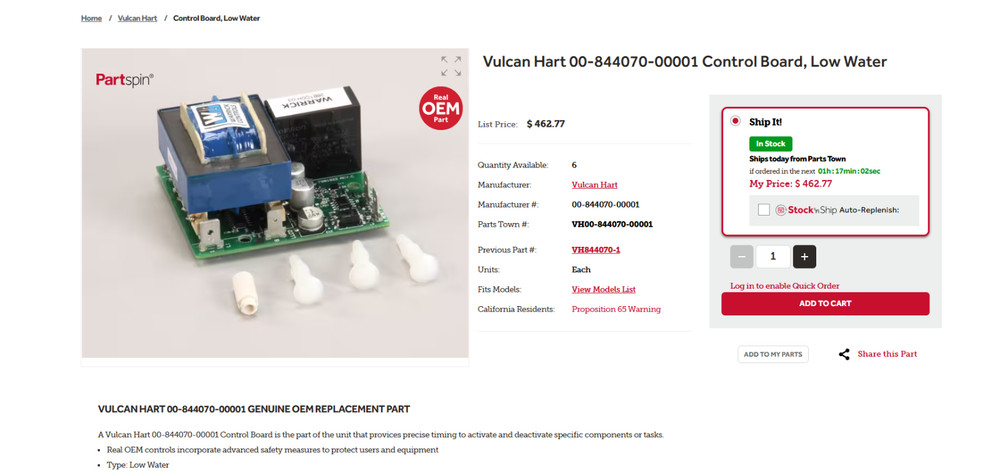 vulcan hart vh00-844070-00001