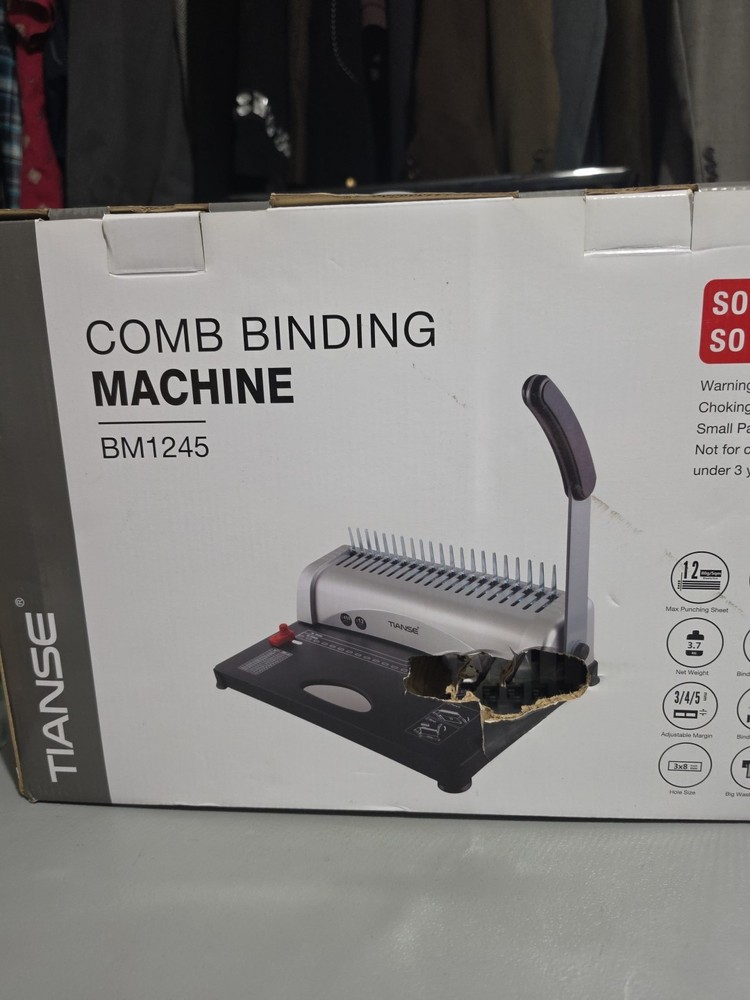 TIANSE BM1245 21-Hole 450 Sheet Comb Binding Machine