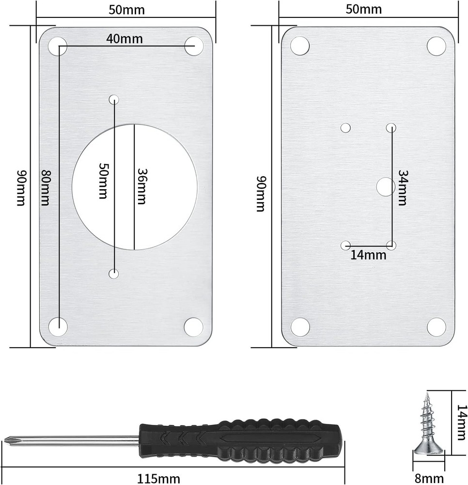 8 Pcs Cabinet Hinges Repair Plates, Doors Hinge Kit Silver
