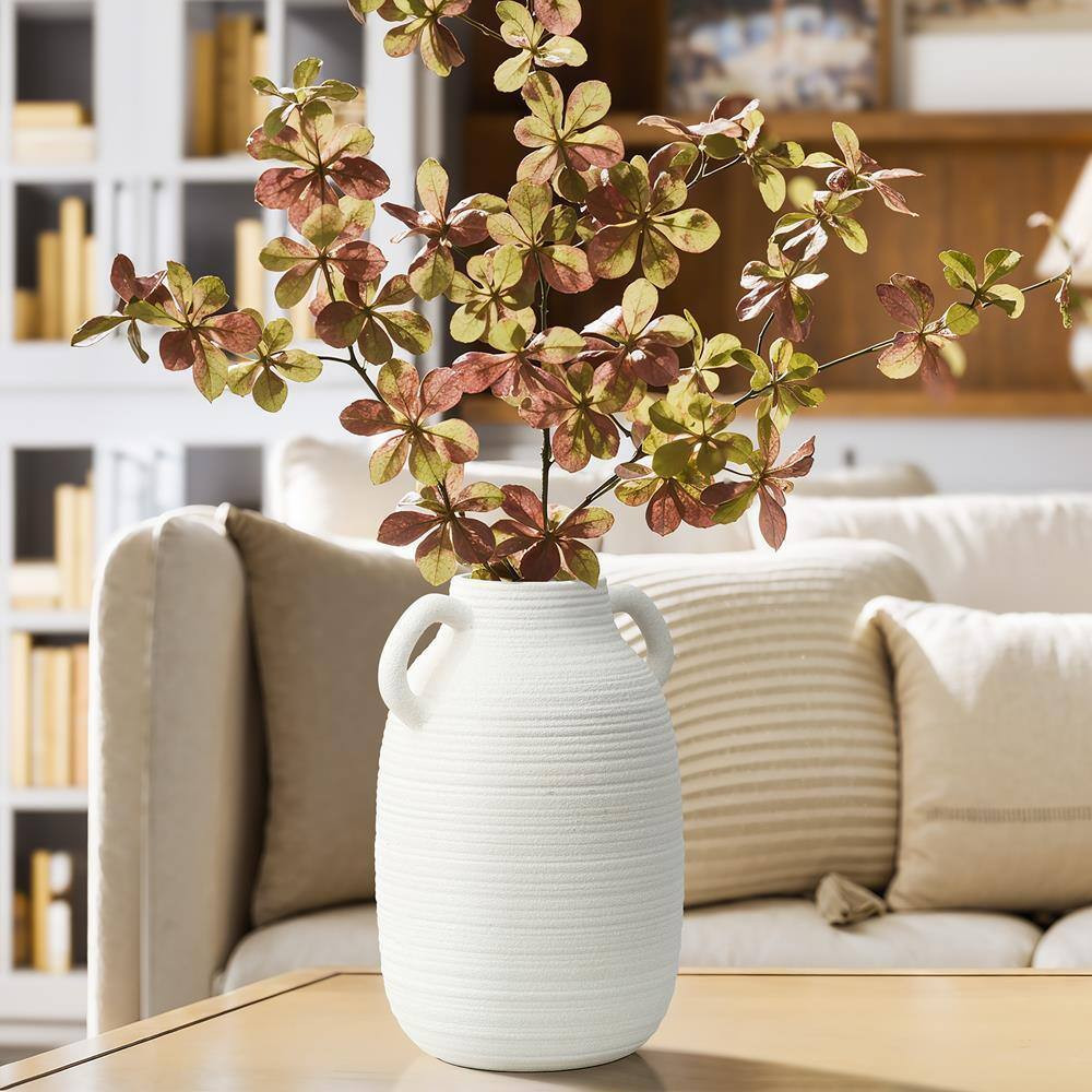 9.9 In. H White Ceramic Jug round Vase