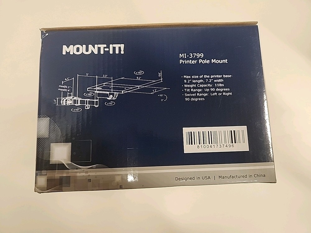Mount-It! Printer Pole Mount MI-3799 Heavy Duty