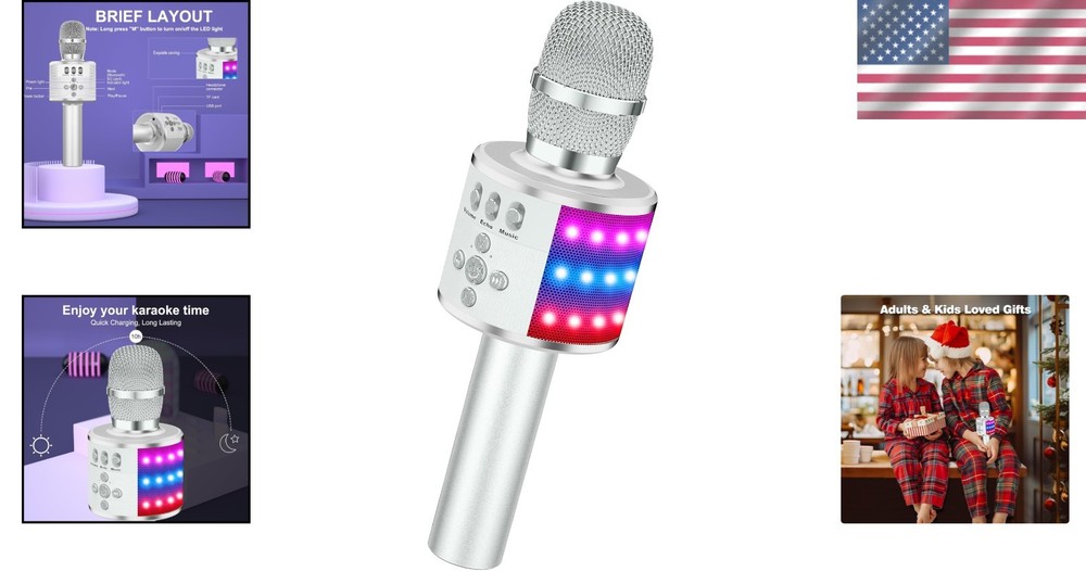 Kids & Adults Singing Microphone – Bluetooth, Echo Effect & Portable Design