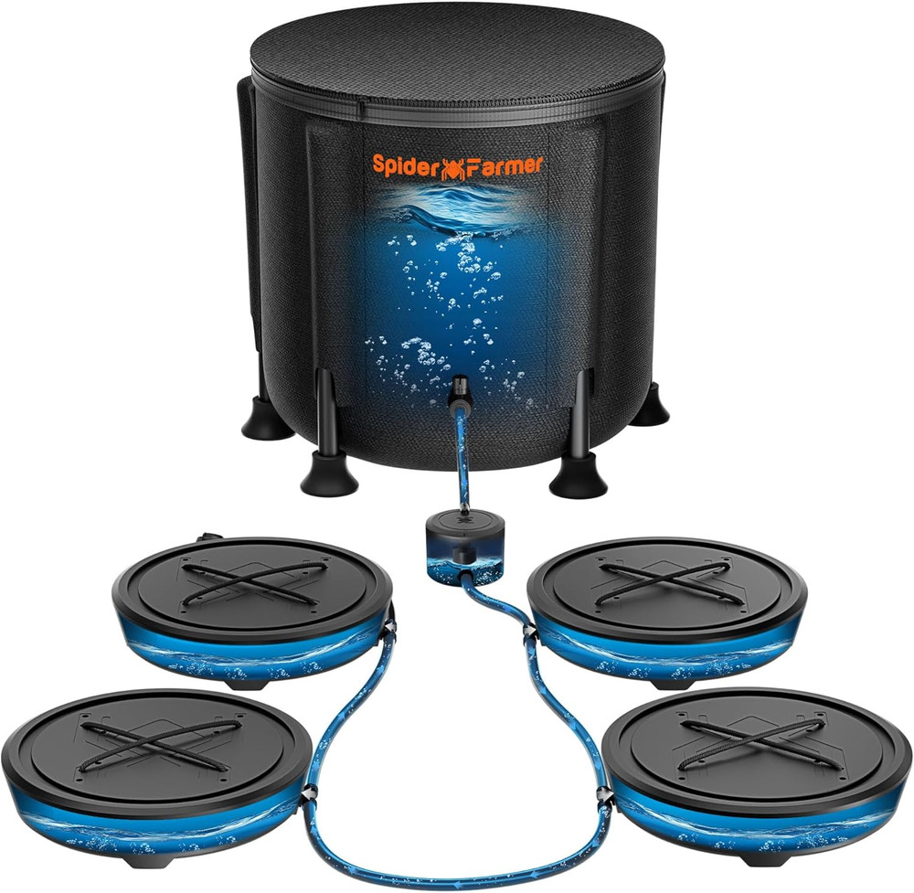 Gravity-Fed Self-Watering System, 4-Pack Auto Watering System with 13 Gallon Res