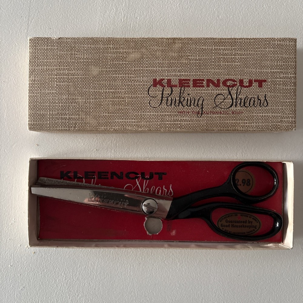 Vintage Kleencut Pinking Shears With The Automatic Stop, Original Box