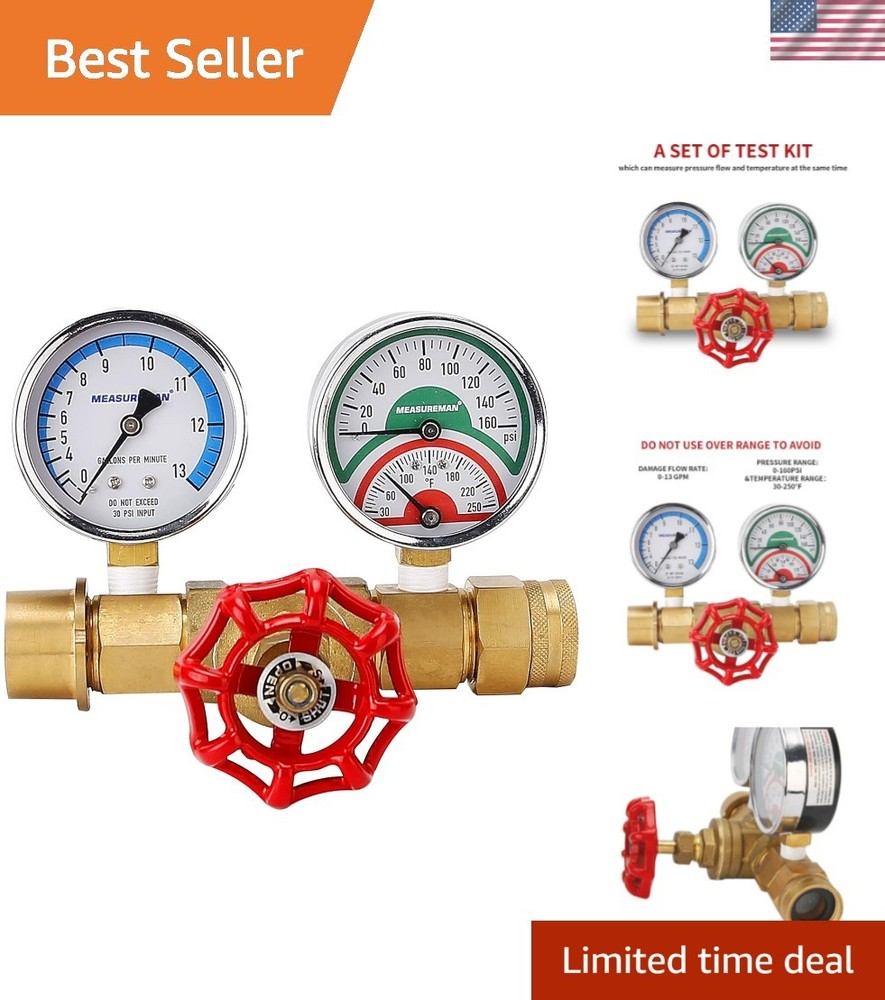 Accurate Water Flow, Pressure & Temperature  Assembly - Brass Construction