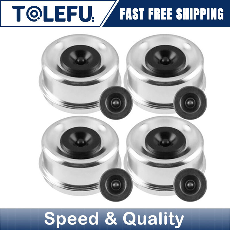 4PACK 2.72" For 7000 to 8000lb Trailer Axle Bearing Dust Cap Cup Grease Cover