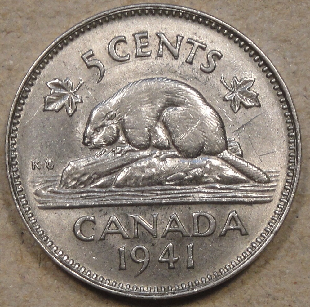 Canada 1941 Five Cents 5c as Pictured